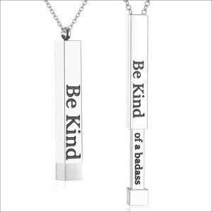 Stainless Steel Pendant Necklace Hidden Message Inspirational Gift